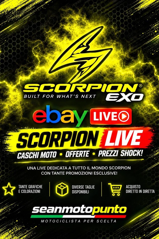 SCORPION LIVE SU EBAY – CASCHI, OFFERTE E OCCASIONI!