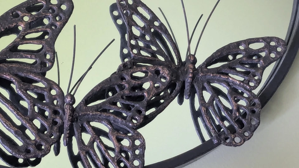 Espelho borboleta com 4 descanso, bronze, San Pacific Int. 24" redondo, temático natural - Imagem 3 de 4