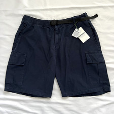 Image of Barbour Navy Blue Grindle Cargo Utlility Shorts Garment Dye Size XL RRP £79.95