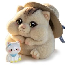 Handmade Squishy Cat Toy Stress Relief Fidget Toy Silicone & Furry Materials Gra