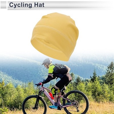 Cycling Hat Keep Warm Ear Protection Yellow 27x19cm Desmooth Fabric 1 Pcs