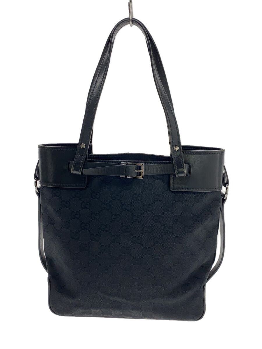 Pre-Owned Black GUCCI GG Canvas Handbag 107757