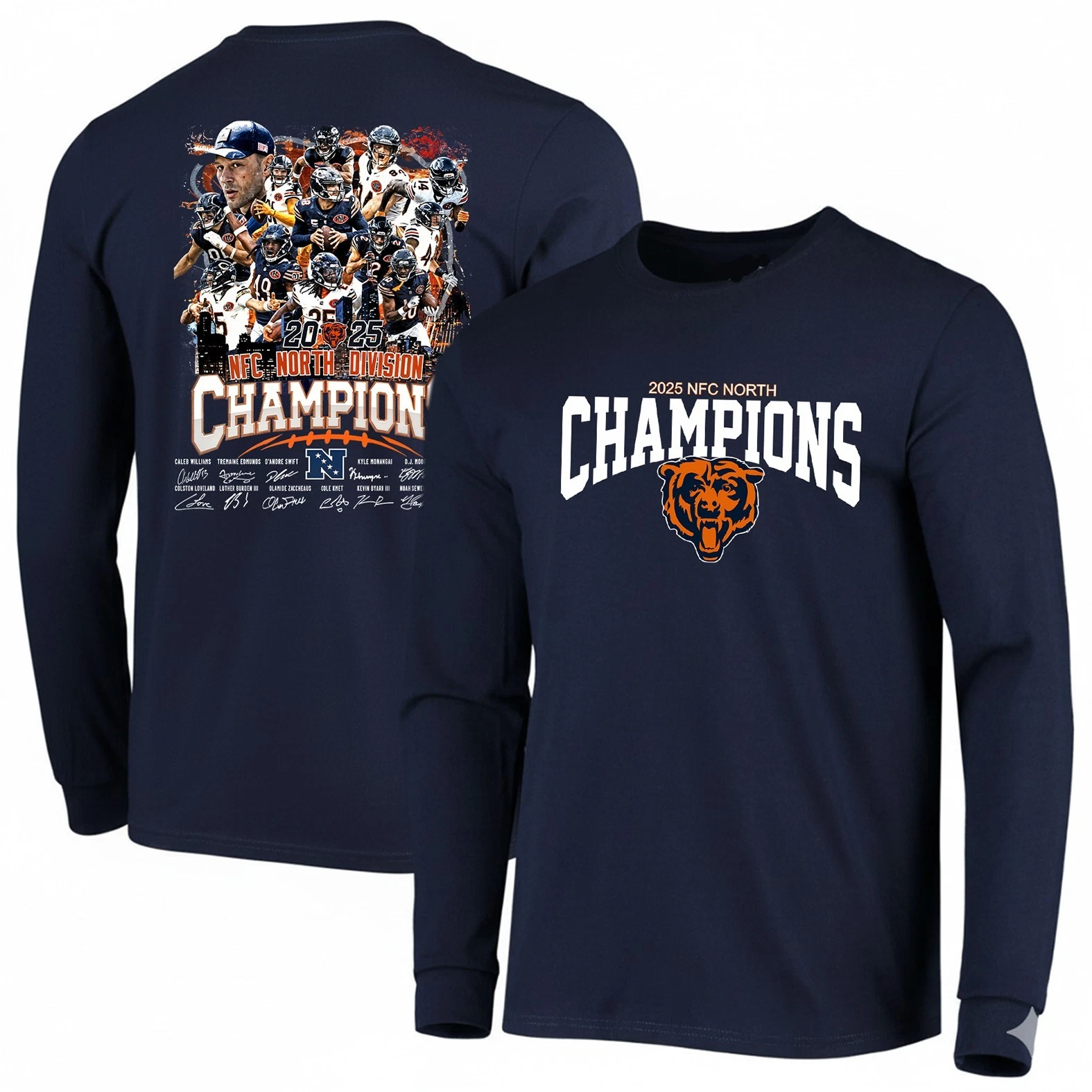 Chicago Bears 2025 NFC North Division Champions Long Sleeve