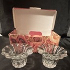 Darby Crystal Flower Candle Holder Set Clear Tea Light Freestanding CA 14160 — photo 4