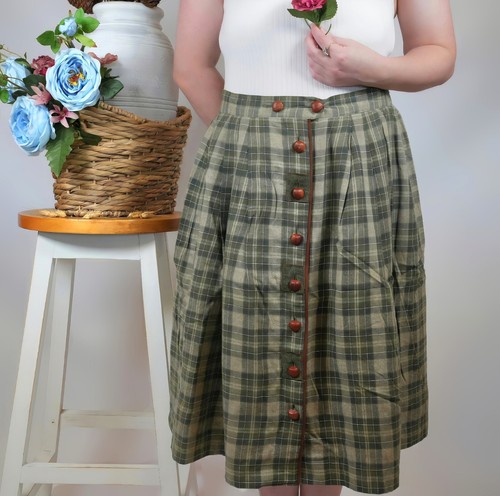 Vintage Green Bavarian Dirndl Skirt Oktoberfest Trachten Skirt Size M 10 EU 40 - Picture 4 of 5