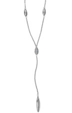 NWTag Brighton BILBAO MIST Y Silver Crystal Lariat Necklace NWT 88