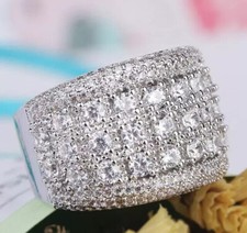 2 Ct Round Cut Simulated Diamond Half Eternity Ring Band 14K White Gold Plated