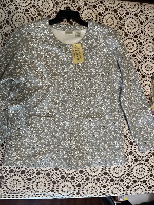 Classic Elements Floral Print Snap Button Basic Jacket Women s Size 16W-18W New