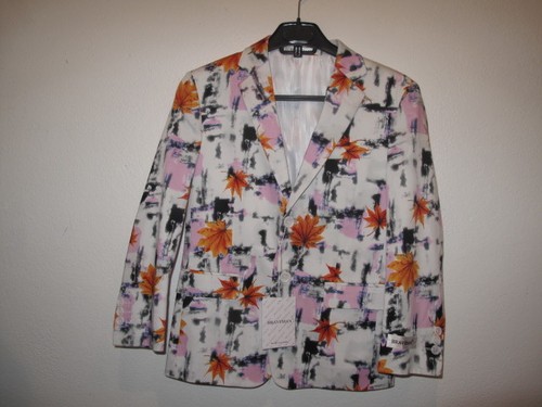 BRAVEMAN BOYS BLAZER 2 BUTTONS FRONT CLOSURE WHITE/ORANGE/PINK SZ 8 - Picture 7 of 8
