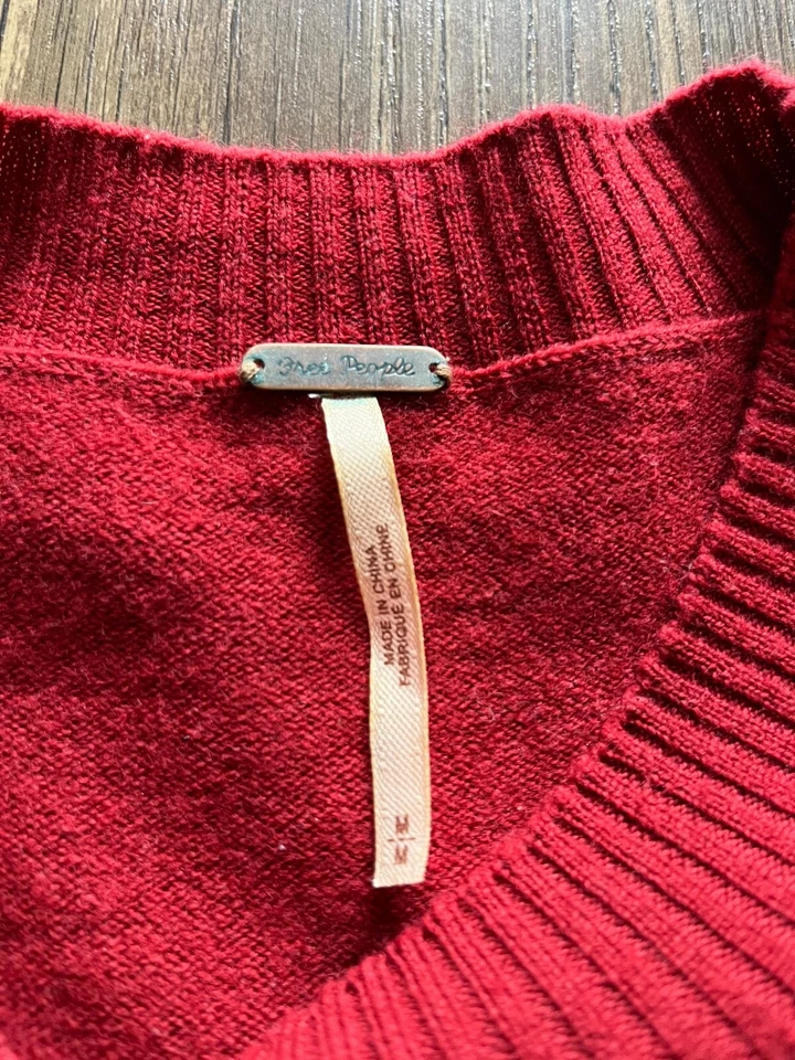 Mini Vestido Suéter Tejido Free People Para Mujer Rojo M Mezcla de Lana Fair Isle Hot Cocoa Foto 3 de 4