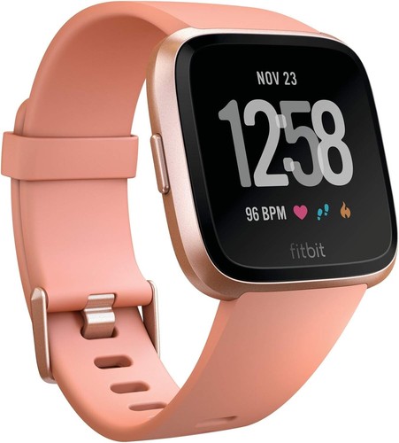 Fitbit Versa Fitness Smartwatch Peach/Rose-Gold S & L Sizes - Picture 4 of 7