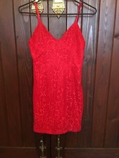 PRETTY LITTLE THING RED DRESS SIZE 10 