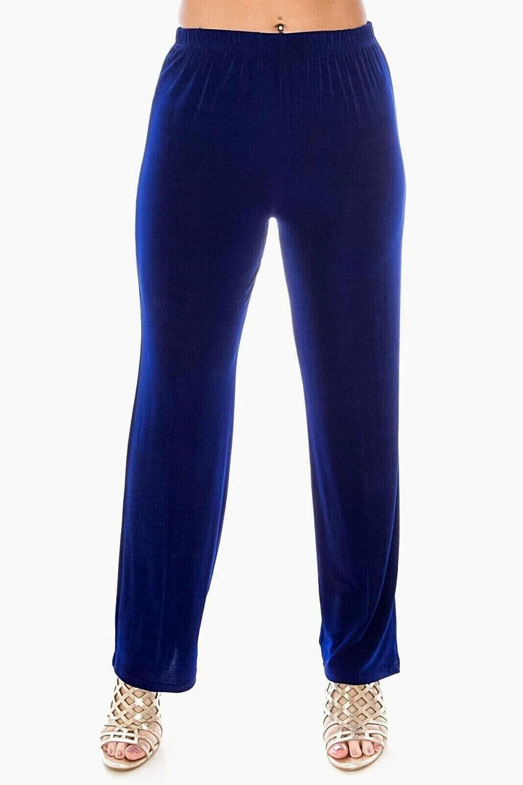 Travel Knit Pants, NEW, comfy Acetate/Spandex, Elastic waist, navy Blue #500