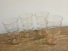 Vintage Pink Depression Glass Tumblers Glasses Ribbed Optic MCM 8oz Set of 4.