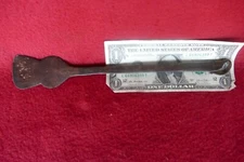 antique primitive wrought iron forged keyhole rat tailed spatula 10 1/2 inch