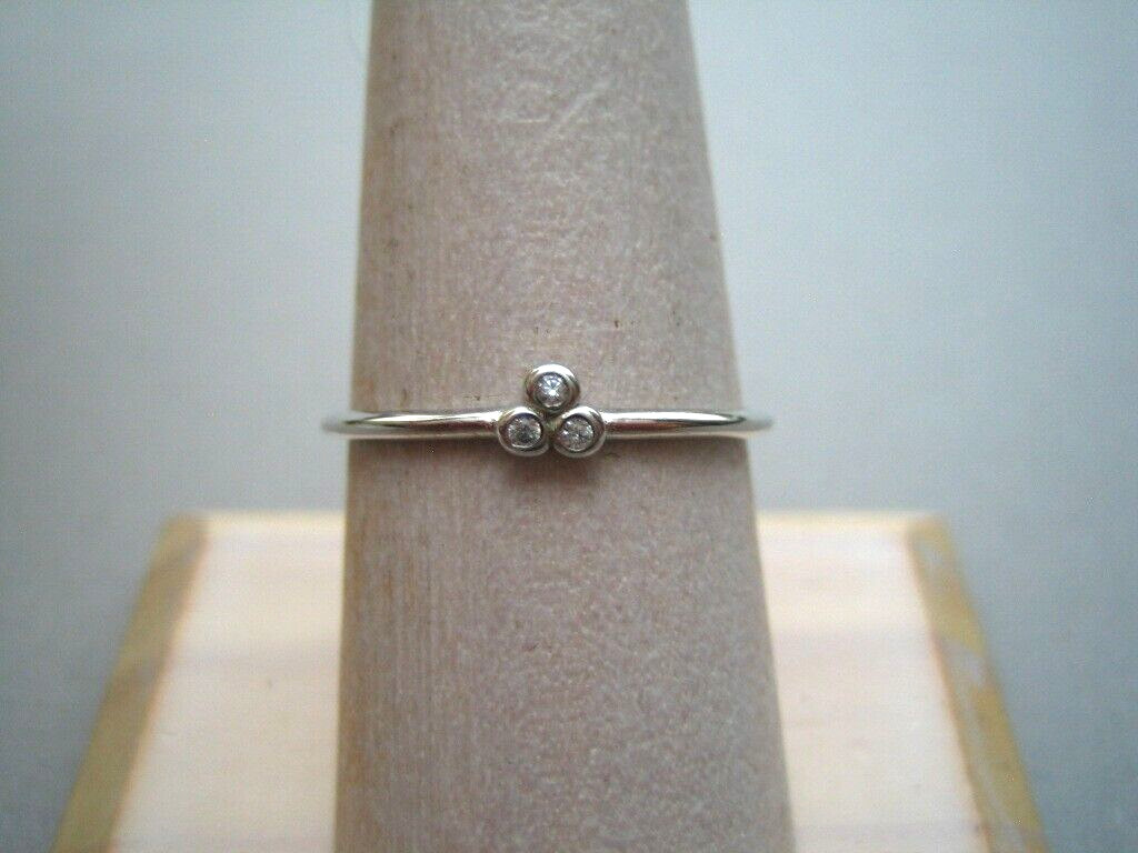 STERLING SILVER STACKABLE THREE CUBIC ZIRCONIA BA… - image 1