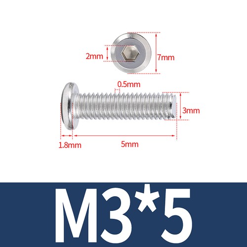 M2 - M12 Tornillos Conector Muebles Hexagonales Cabeza Plana Allen Tornillos A2 Acero Inoxidable - Imagen 29 de 130