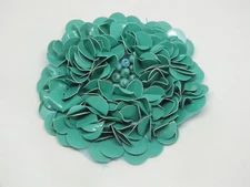 Beautiful Brooch Pin Blue-Green Large Sequins Beads Handmade 3" UNIQUE