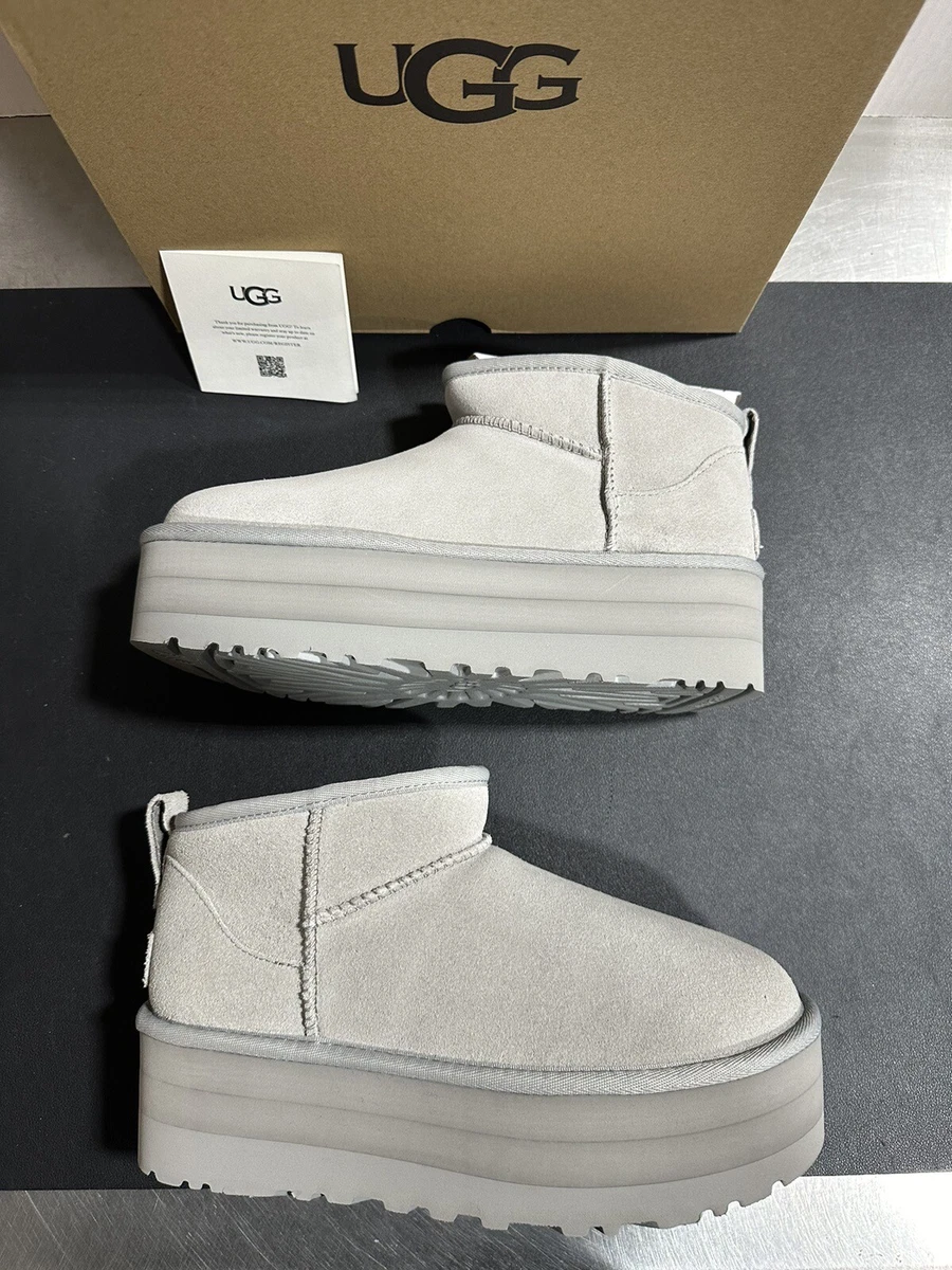UGG Classic Ultra Mini Platform Boots Seal Grey Size UK 6 US 8