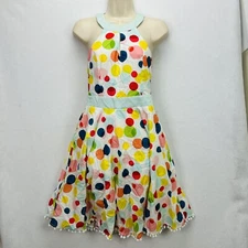Smak Parlour NWT Size Small - White And Multicolor Halter Polka Dot Dress