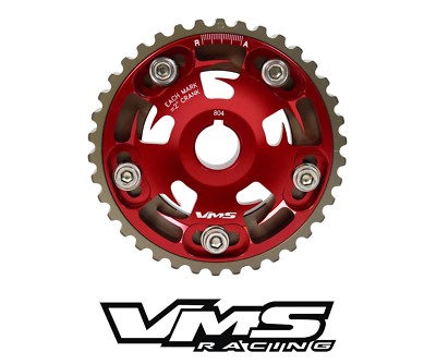 VMS RACING RED ADJUSTABLE CAM GEAR + OEM KEY FOR 93-97 HONDA DELSOL D15 D16 SOHC