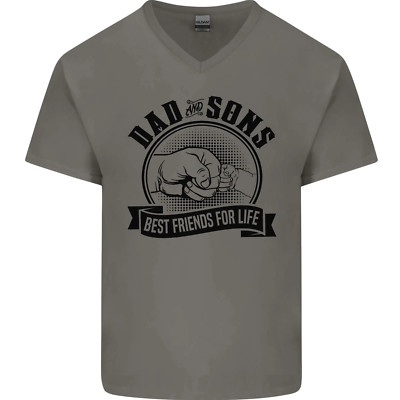 Dad & Sons Best Friends Vatertag Herren T-Shirt V-Ausschnitt Baumwolle