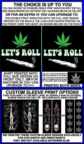 LETS ROLL A FATTIE JOINT SMOKE CANNABIS POT MARIJUANA REEFER STONED T-SHIRT AB14 - Picture 2 of 12