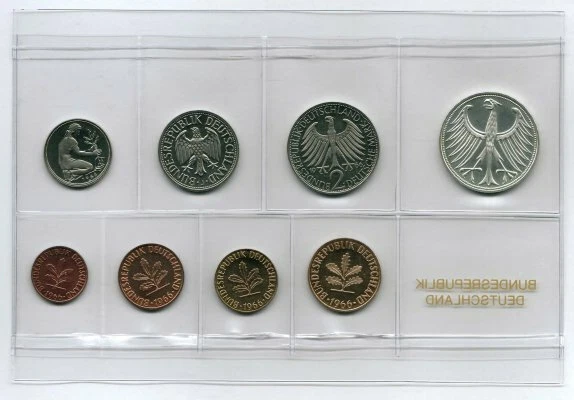 1Pf. A 5 DM 1966 J Alemania / Frg / Juego de curso Edición Pf Solo 1000 piezas Pf Foto 2 de 2