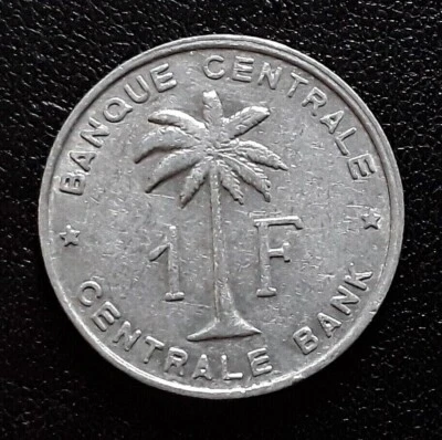 CONGO BELGE 1 Franc Banque Centrale Congo Belge-Ruanda-Urundi 1960 en Aluminium - Photo 1/2