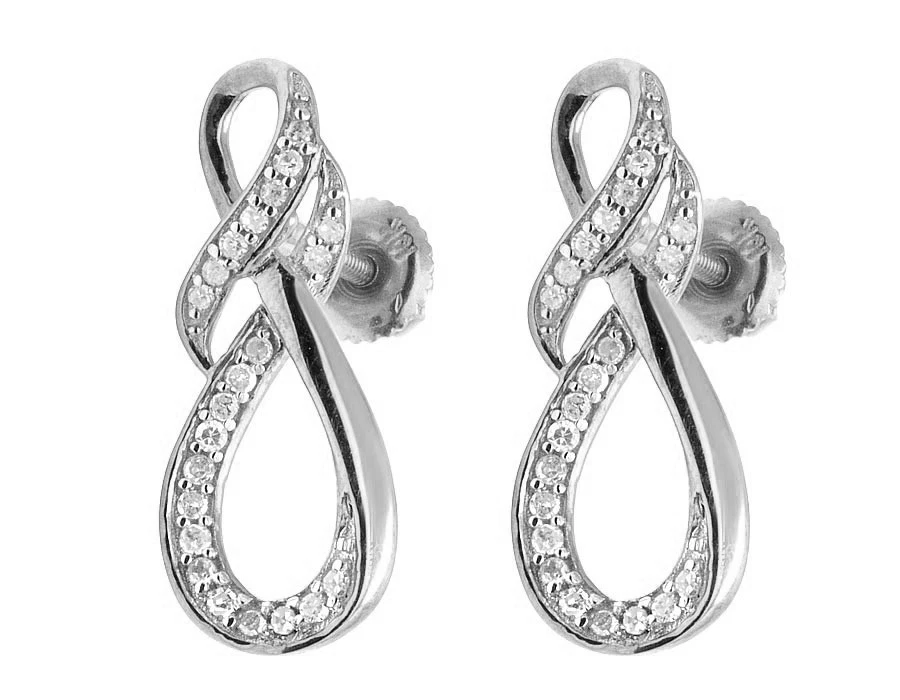 Pendiente colgante de cinta infinita de diamantes genuinos de oro blanco de 10 quilates para dama .25 quilates Foto 3 de 4