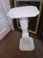 Antique chic White Painted Planter Vase Stand side light lamp display table