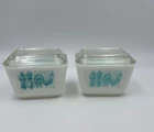 Vintage Lot of 2 Pyrex Amish Butterprint Refrigerator Dish 501 w/ Lids