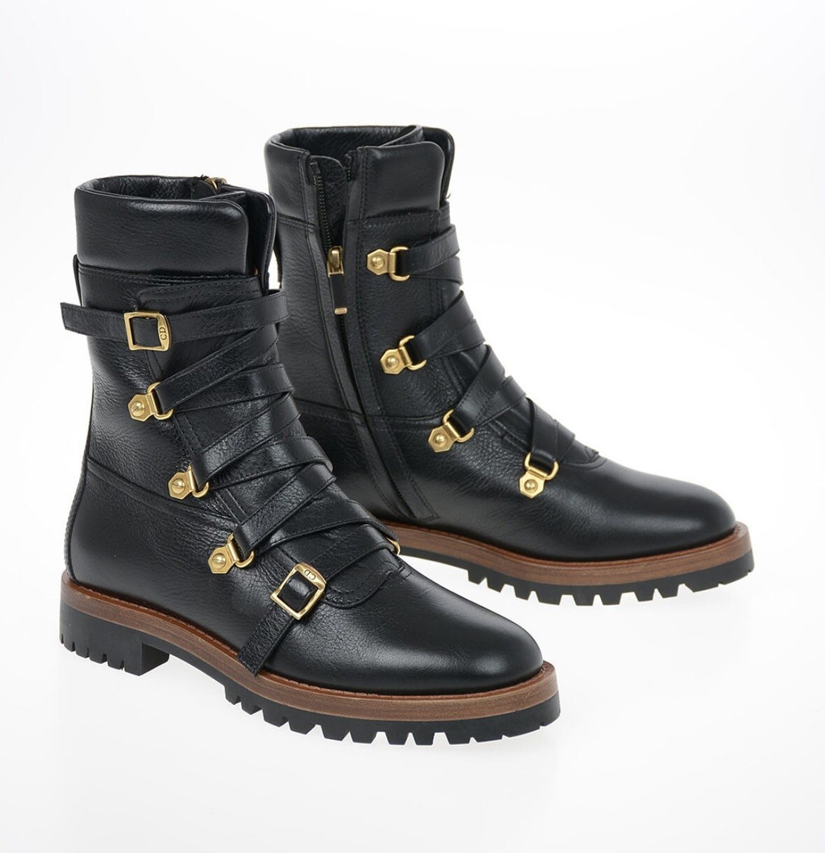 CD Christian Dior Rider Wildior J'ADORE Black Leather Boots Size