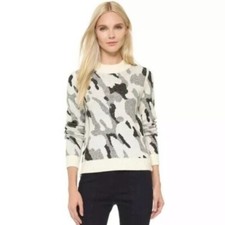 Veronica Beard Hubbard Camo Pullover Knit Sweater M