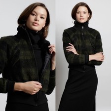 Nwt Twenty Montreal Walker Plaid Varsity Jacket Full Zip Fleece Wool Small