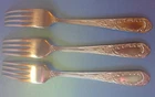Vintage USSR Soviet Forks Set Stainless Steel Silver Plated FORK x3 marked NERZH