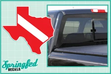 TEXAS Shaped DIVE Flag Vinyl Decal Car Truck Sticker SCUBA Diving Decal