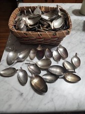 lot 50 SILVER PLATED TSP, TBS, spoon bowl mix art craft jewelry vtg silverware