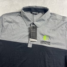 Travis Mathew Polo Shirt Mens XXL Black Gray Short Sleeve Button Oceanside NWT