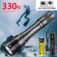 330ft Underwater Flashlight Professional Diving Light Waterproof Dive Scuba Lamp