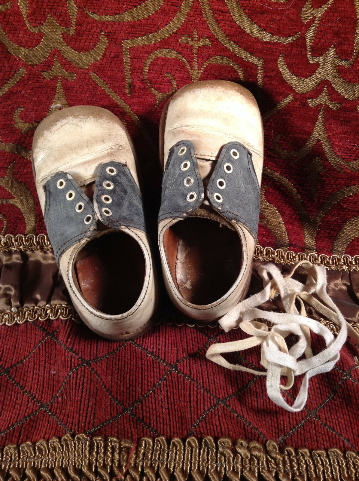 Antique Estate Early 1930's Little Boy Leather Shoes … Gem