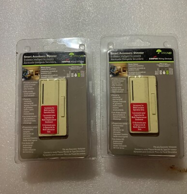 2X ALMOND Cooper Wiring Devices ARD-V-K 120V AC Smart Accessory Dimmer w/Preset