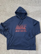 Nike Dri Fit Hoodie Sweatshirt Mens 2XL XXL Just Do It Blue