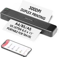 Portable Wireless P831 Printer, Inkless Thermal Transfer, Letter/A4 Plain Paper