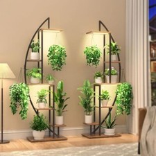 Plant Stand Indoor with Grow Lights, 6 Tiered Tall Plant Shelf, Metal