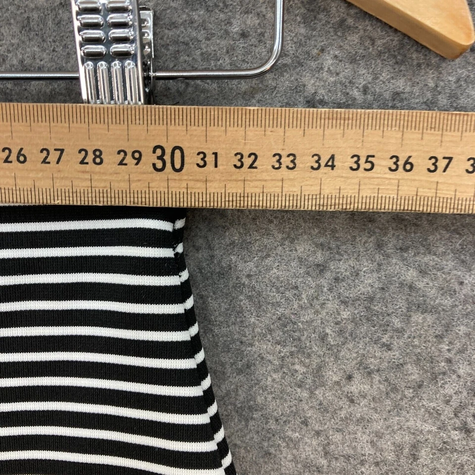 Falda recta The Fifth para mujer talla S pequeña negra a rayas cintura elástica 43335 Foto 4 de 4