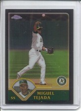 2003 TOPPS CHROME BLACK REFRACTOR #112 - MIGUEL TEJADA #ED 116/199