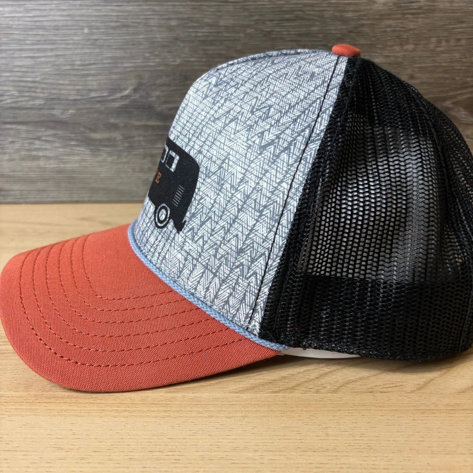 Gorra PrAna Snap Back para mujer gris naranja furgoneta vida exterior camionero Foto 4 de 4