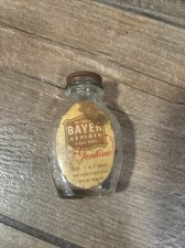 Vintage Bayer Aspirin Glass Bottle  Product with Metal Top Advertisement