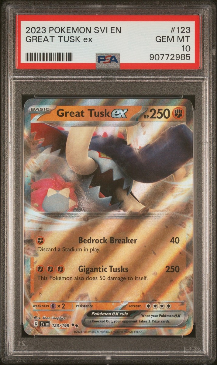 2023 POKEMON SVI EN-SCARLET & VIOLET #123 GREAT TUSK EX PSA 10 | eBay